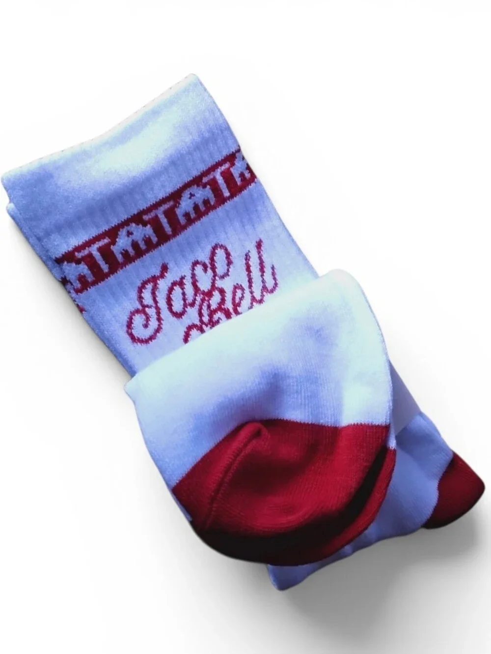 NWT - Taco Bell White Red Crew Socks 100% Cotton
